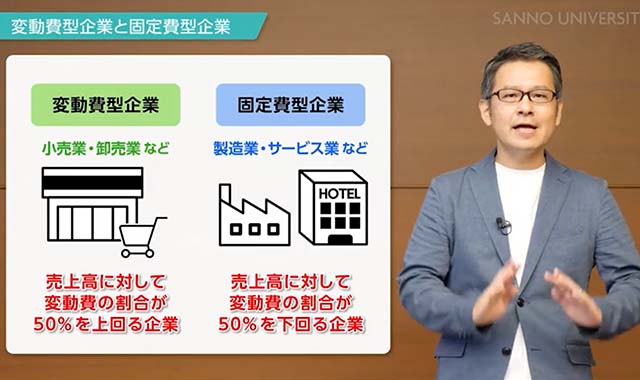 損益分岐点4（変動費型企業と固定費型企業）