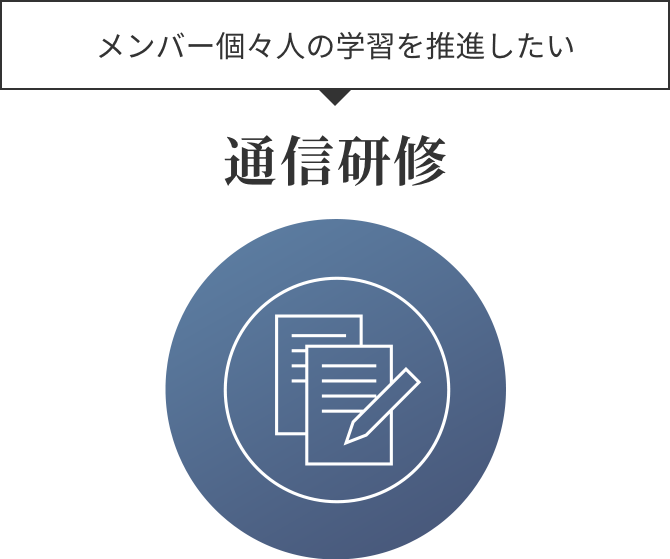 メンバー個々人の学習を推進したい通信研修