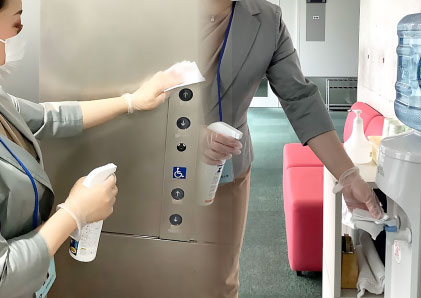 館内共用部分の消毒