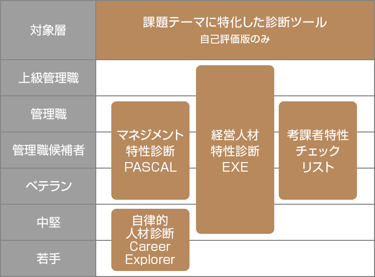 ツール体系マップ 課題テーマに特価した診断ツール