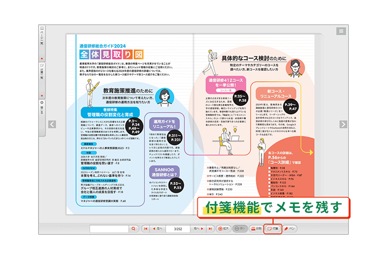 付箋機能でメモを残す