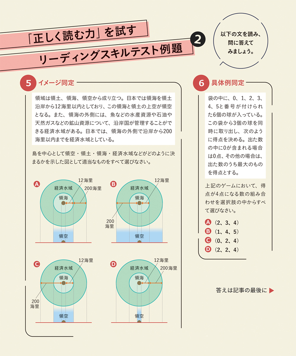 リーディングスキルテスト　例題②